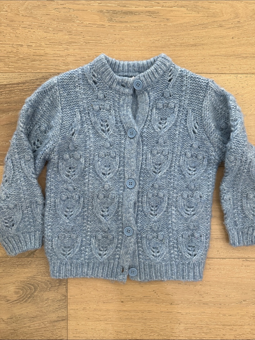 Zara Sky Blue Cable Knit Cardigan
